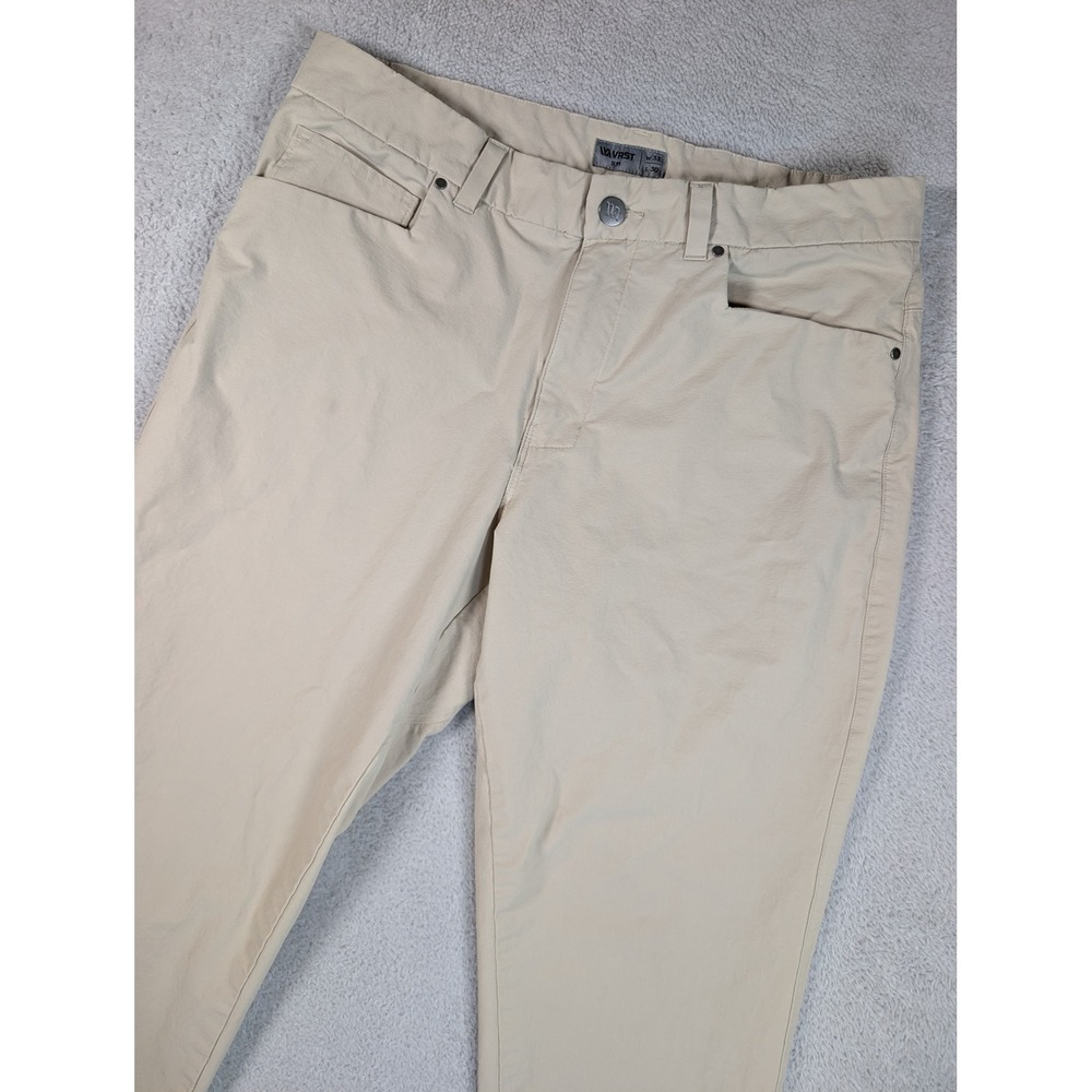 VRST Slim Fit Tech Pants Mens 33x30 Tan Khaki 5-Pocket Performance Chinos